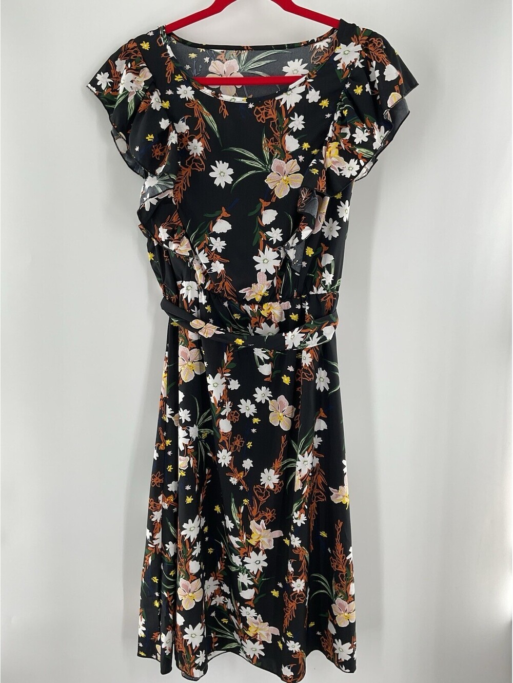 Unbranded Women’s 3XL Floral Dress Midi Short Sleeve 107